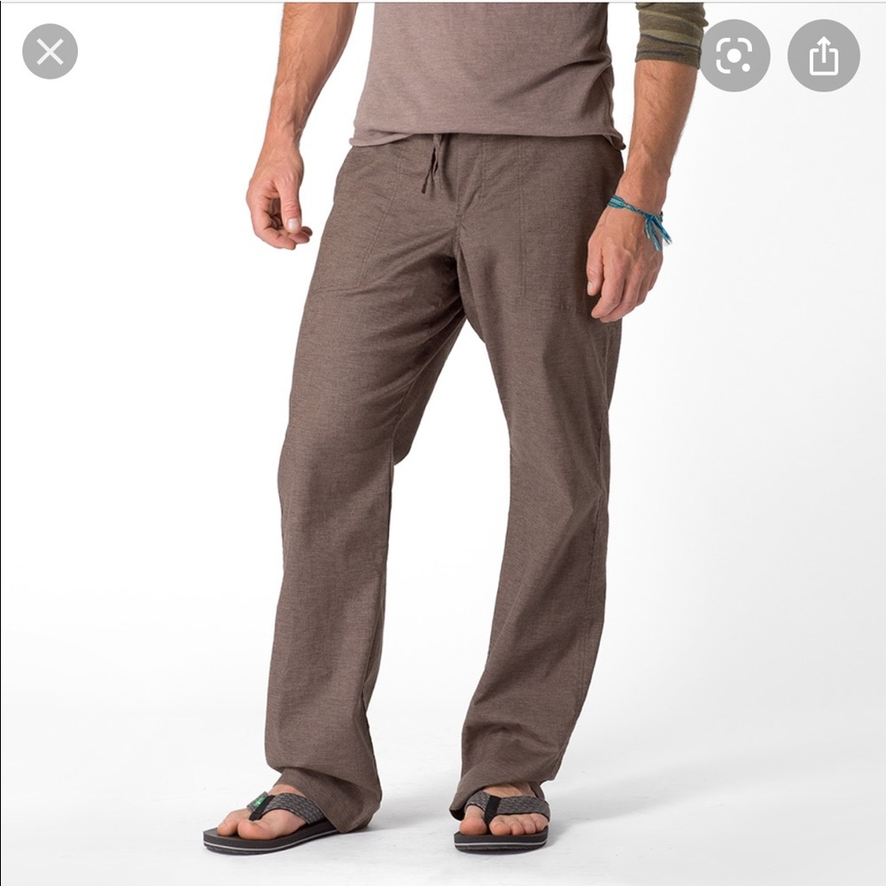 Prana Surta Brown Hemp Blend Drawstring Pants - Picture 1 of 7